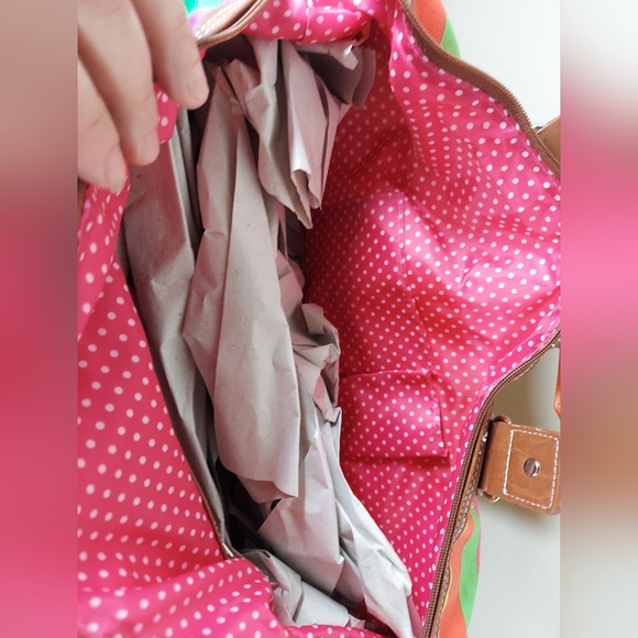 Sydney Love Canvas Stripe Overnight Bag Travel Tote - Picture 9 of 12